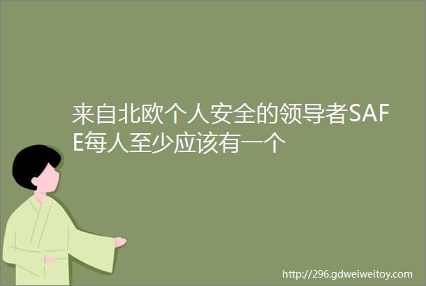 来自北欧个人安全的领导者SAFE每人至少应该有一个